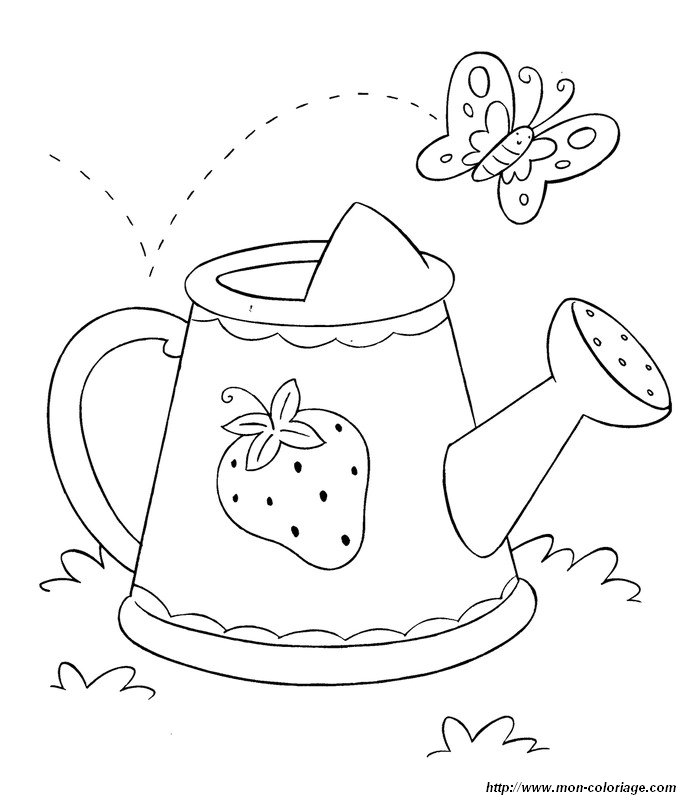 picture watering can and butterfly