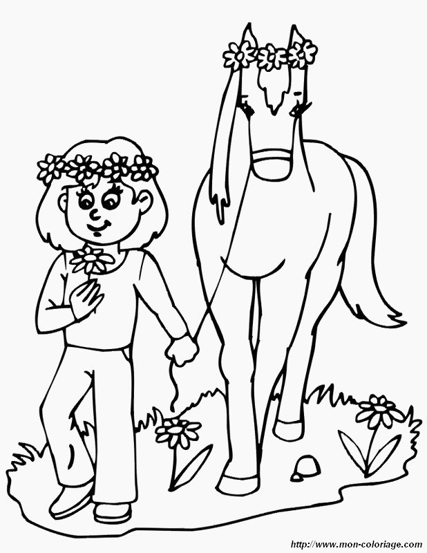 picture little girl with horse