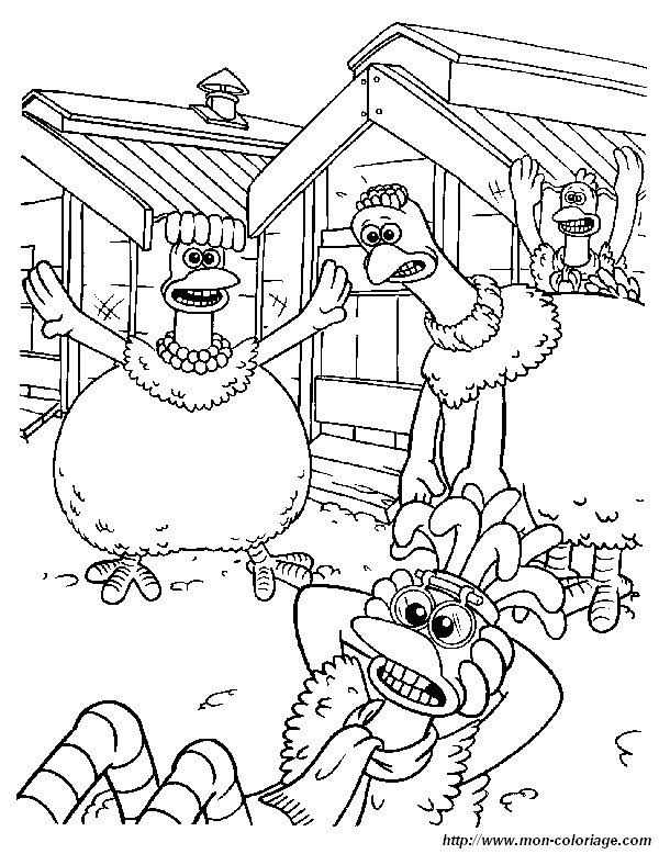 picture coloring chicken run