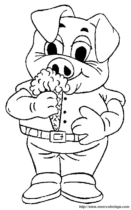 picture pig eating ice cream