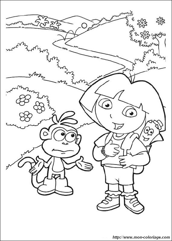 picture map backpack and dora