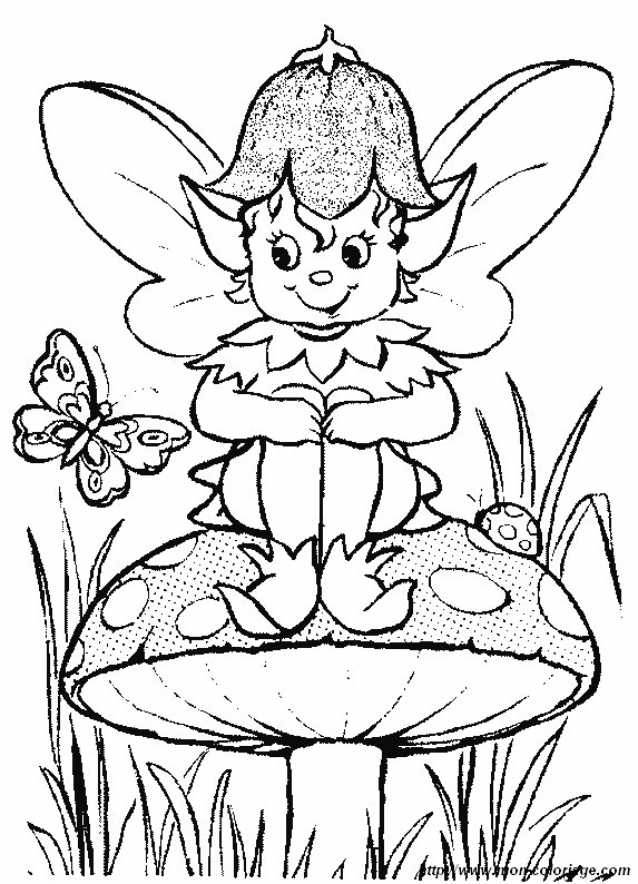 picture elf with butterfly and mushroom