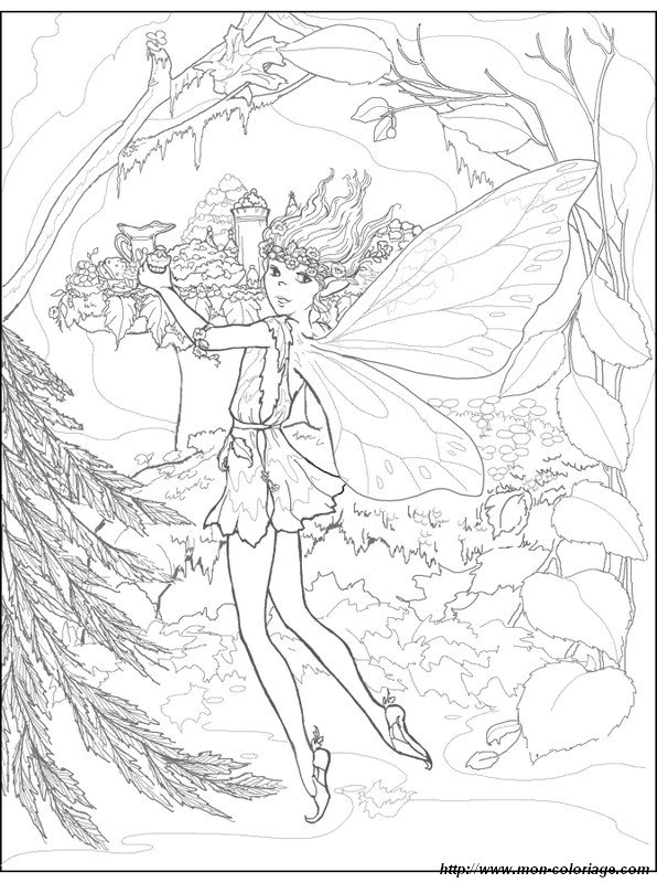 fairy on a mushroom coloring pages - photo #44