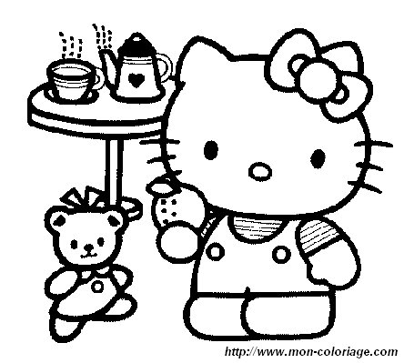 picture coloring hello kitty