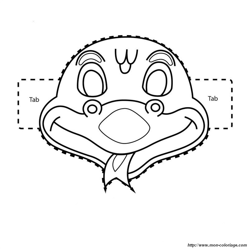 Coloring Scrapbooking Page Snake Mask