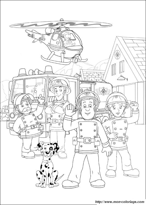 picture sam fireman to color