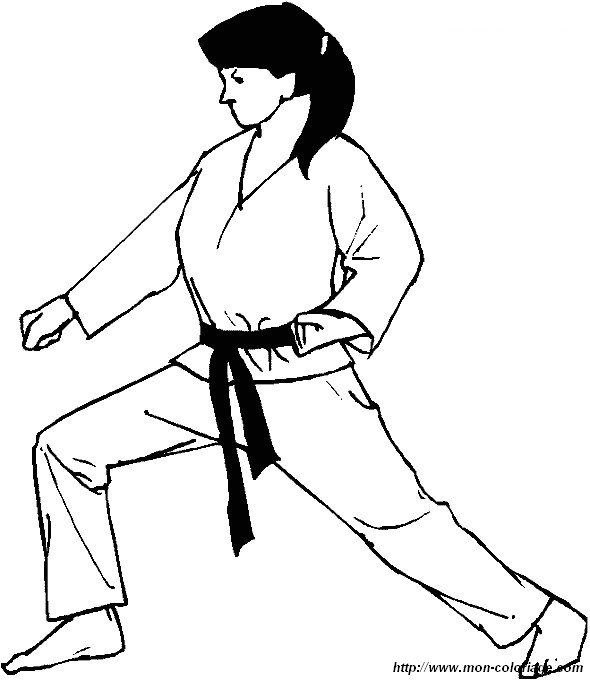 picture boxing judo karate coloring page 04
