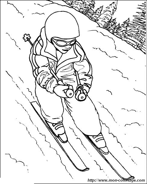 picture skiing coloring page 02