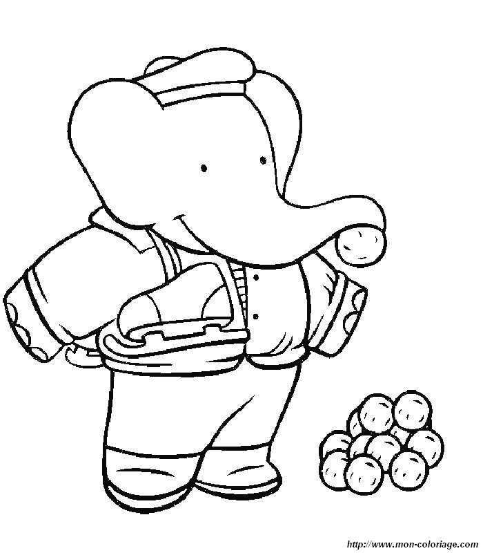 picture coloring babar