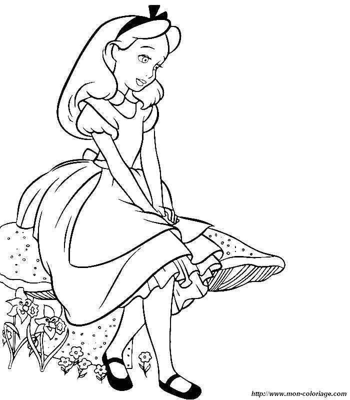 picture coloring alice in wonderland