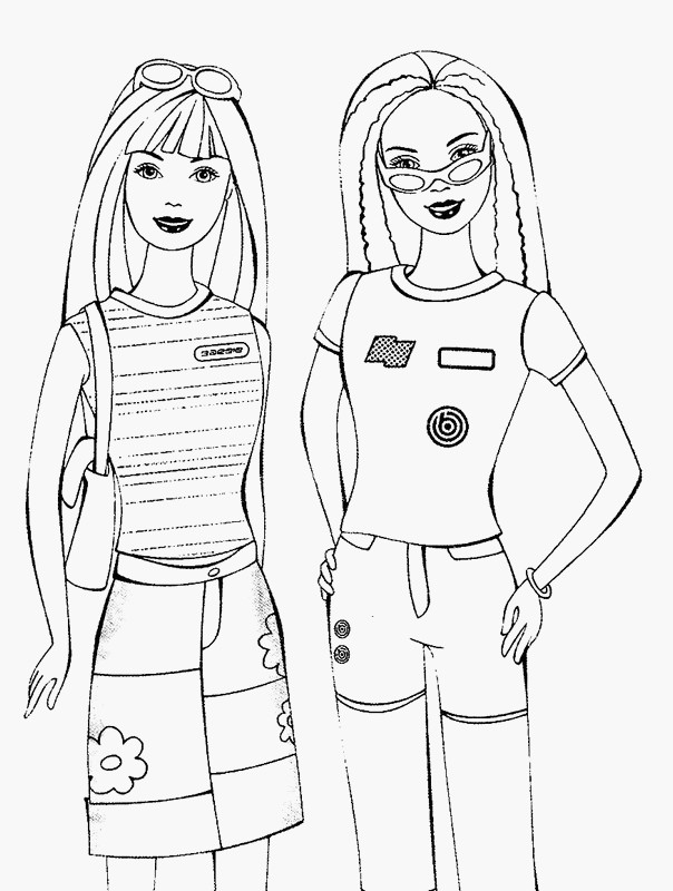 Barbie e BFF para colorir - Imprimir Desenhos