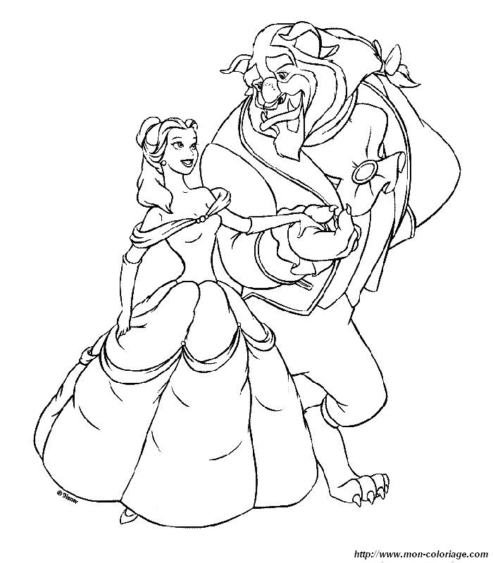picture coloring beauty and the beast