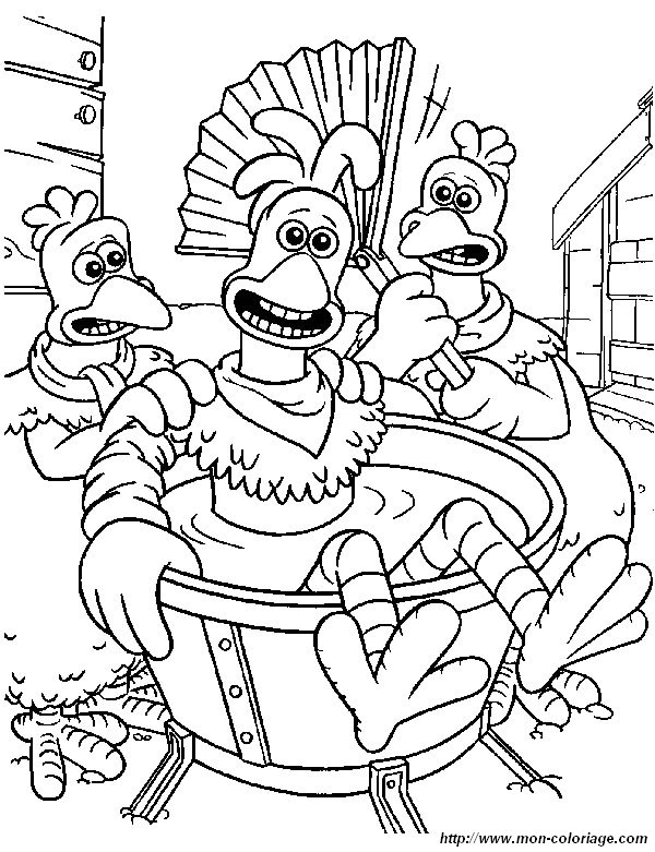 picture chickenrun to color