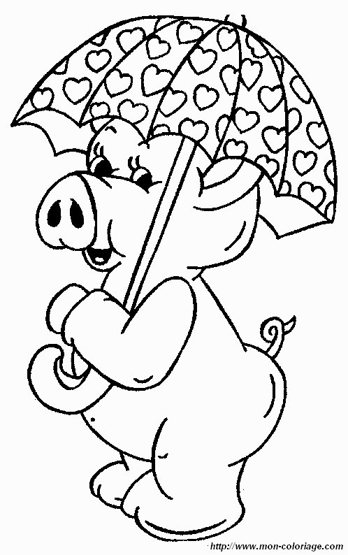 picture pig with umbrella