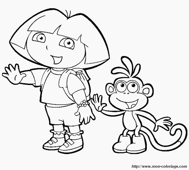picture dora and boots the monkey saying hello