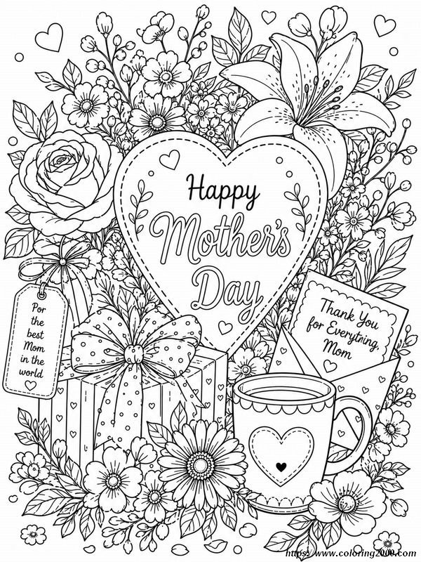 picture A simple and sweet coloring for mom