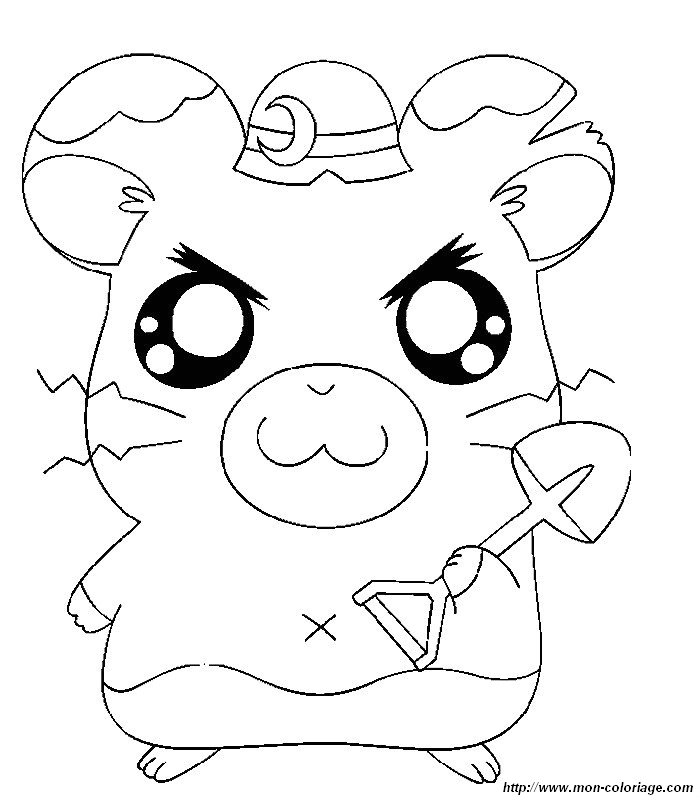 picture coloring hamtaro