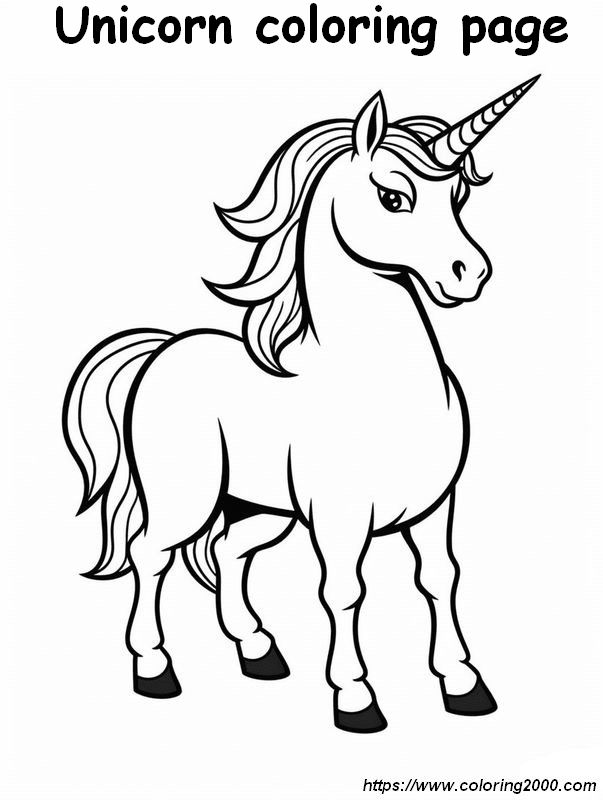 picture Unicorn book to color for kids