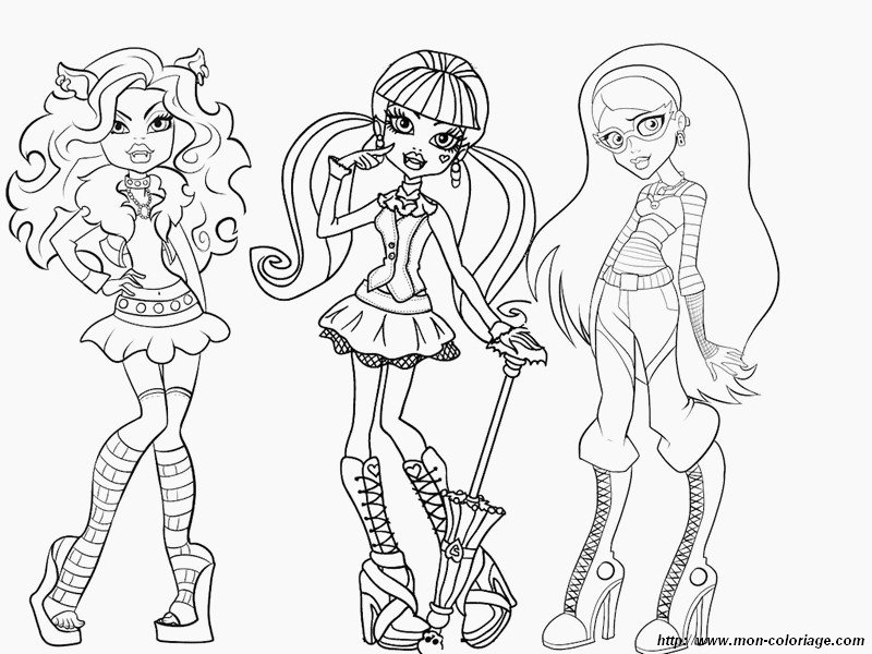 picture coloring monster high