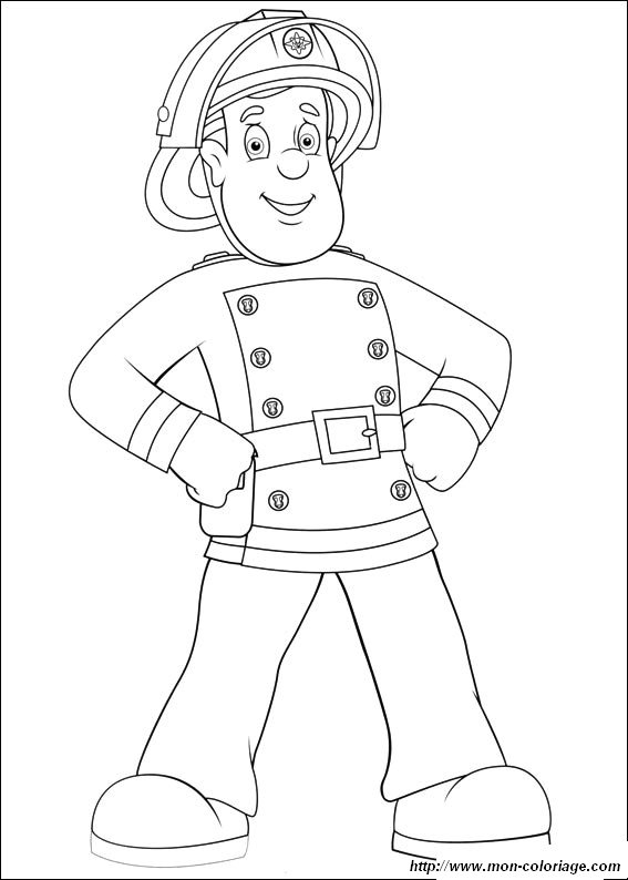 picture coloring sam fireman