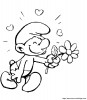 smurf in love with flower