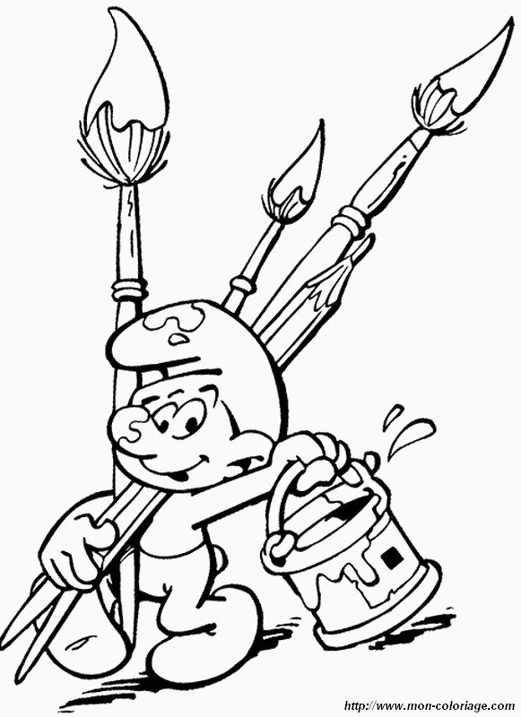 picture smurf with brushes