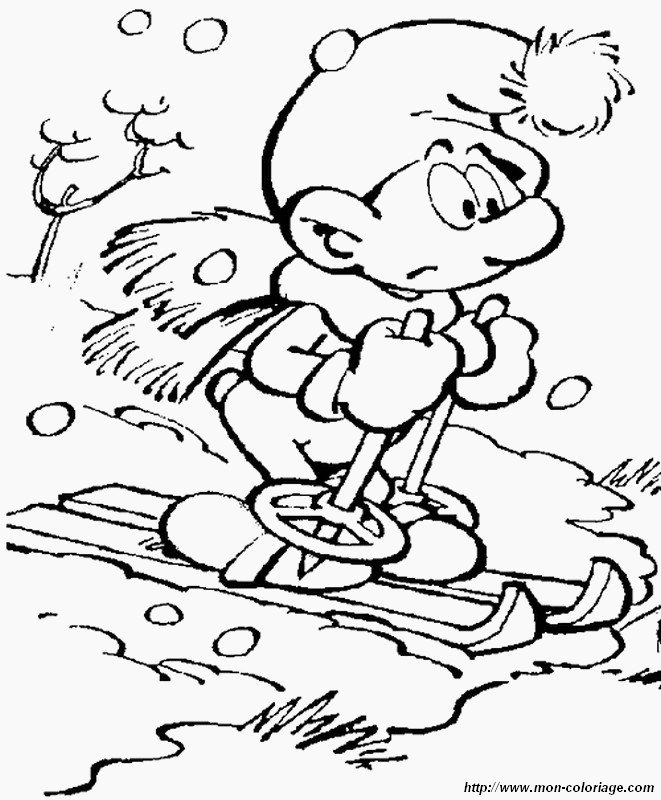 picture winter ski smurf