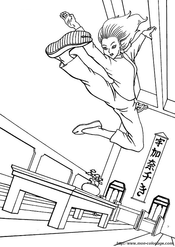 picture boxing judo karate coloring page 01