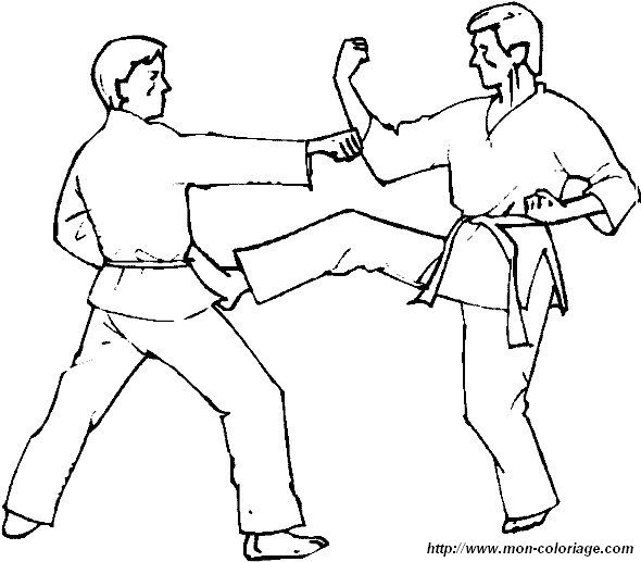picture boxing judo karate coloring page 02