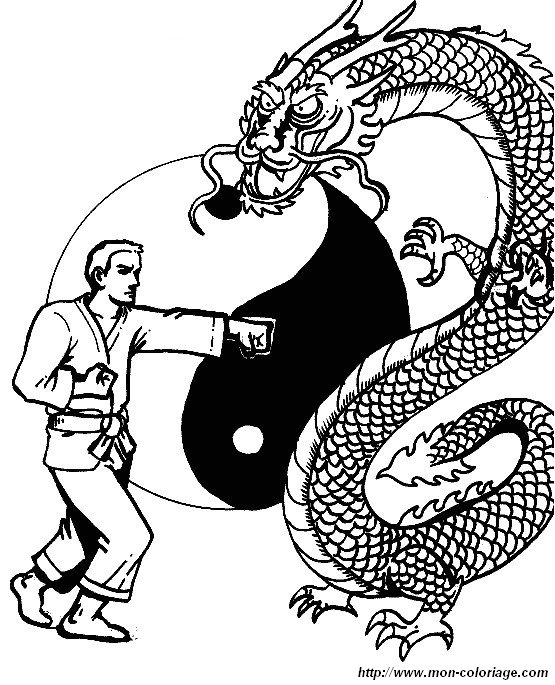 picture boxing judo karate coloring page 25