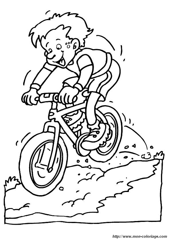 picture cyclist bicycle coloring page 04