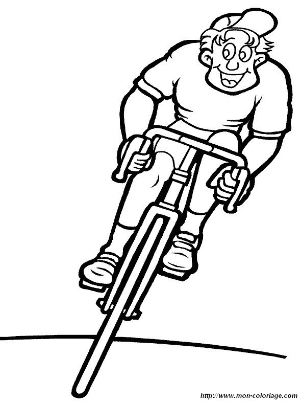 picture cyclist bicycle coloring page 05