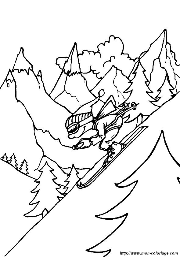 picture winter sports coloring page 07