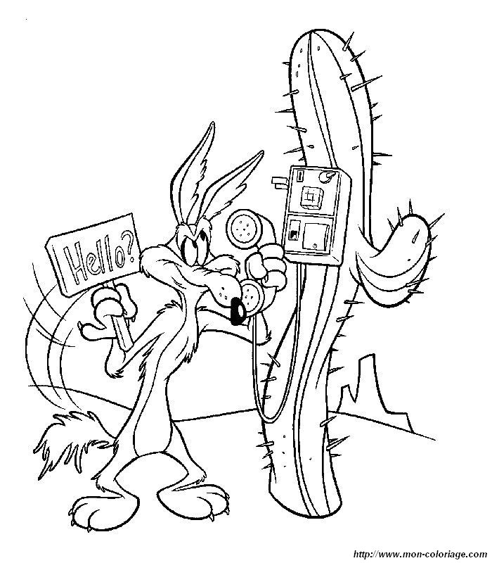 picture wile coyote to color